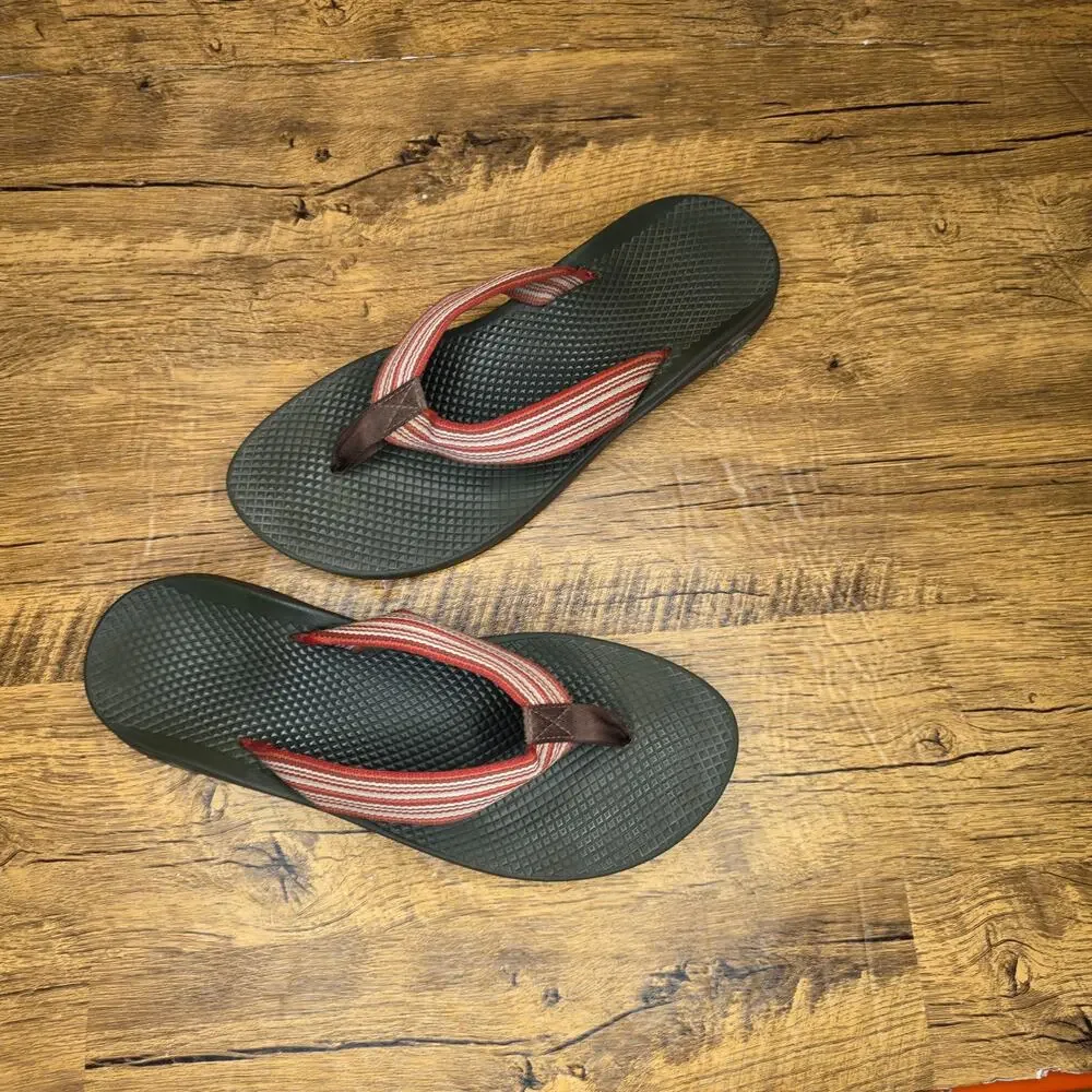 Chaco Classic Red White Woven Sandals flip flop size 10 womens